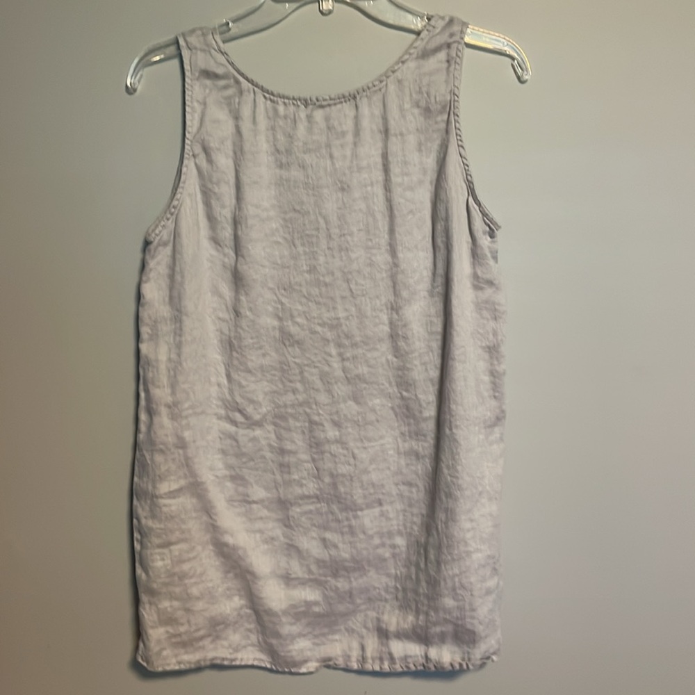 Jarbo Gray Linen Tank Top Size XS - Picture 4 of 6